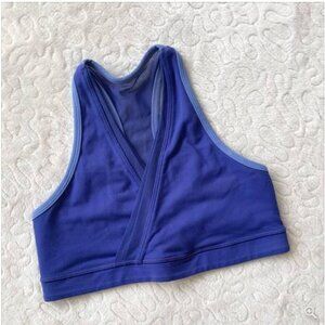 lululemon Purple Not So Deep V Faux Wrap Mesh Trim Racerback Sports Bra, Size 8